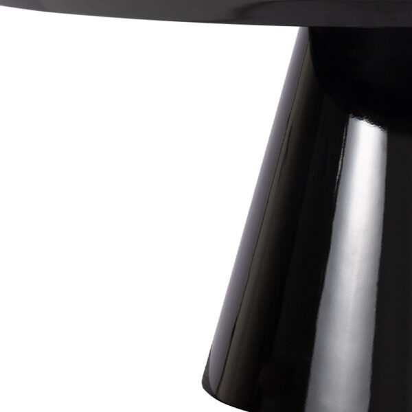 35" Black Wood Round Pedestal Coffee Table