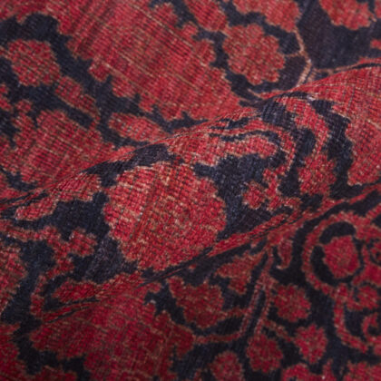 2' X 3' Red And Black Floral Power Loom Area Rug