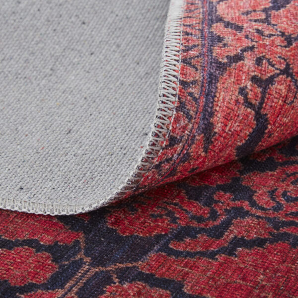 2' X 3' Red And Black Floral Power Loom Area Rug