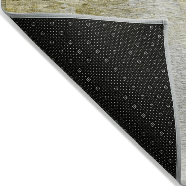 5' X 8' Gold Beige And Wheat Abstract Washable Indoor Outdoor Area Rug