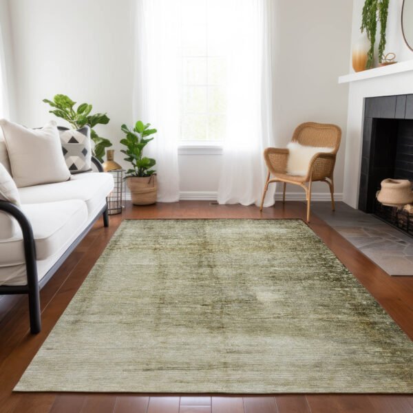 3' X 5' Taupe Beige And Chocolate Abstract Washable Indoor Outdoor Area Rug