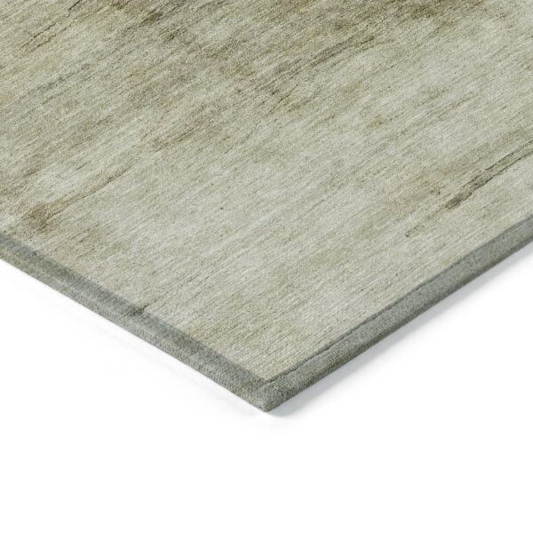 3' X 5' Taupe Beige And Chocolate Abstract Washable Indoor Outdoor Area Rug