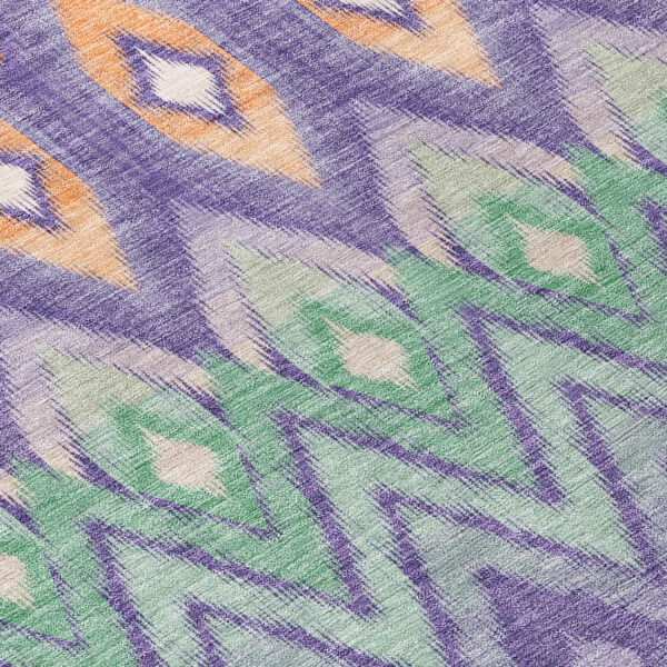 3' X 5' Purple Lilac And Orange Southwestern Washable Indoor Outdoor Area Rug