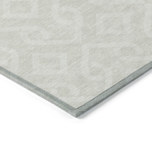 9' X 12' Ivory And Light Gray Geometric Washable Indoor Outdoor Area Rug