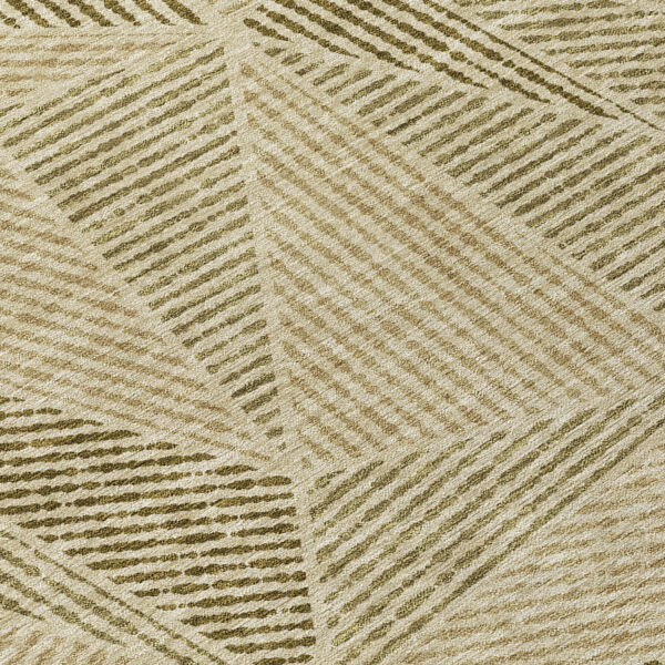 5' X 8' Khaki Brown And Beige Geometric Washable Indoor Outdoor Area Rug