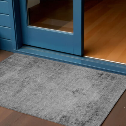 3' X 5' Gray Silver And Charcoal Oriental Washable Indoor Outdoor Area Rug