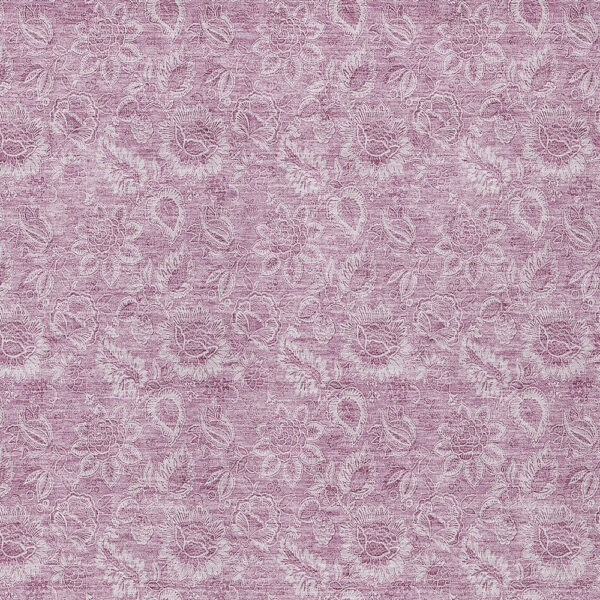 8' X 10' Blush Mauve And Pink Floral Washable Indoor Outdoor Area Rug