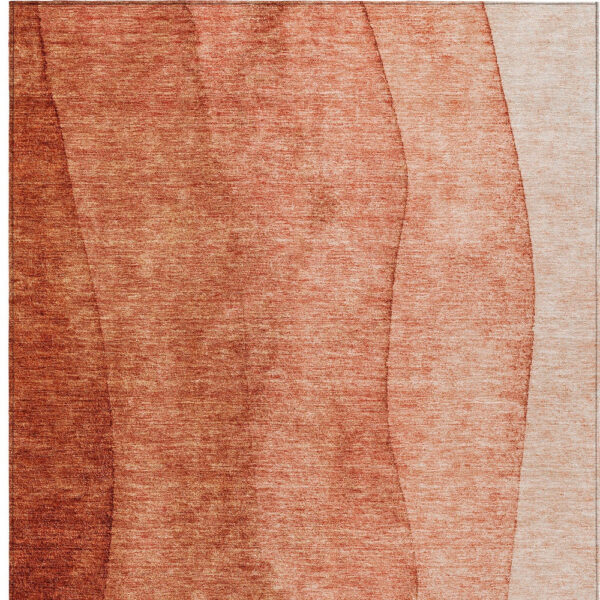 3' X 5' Red Copper And Terra Cotta Ombre Washable Indoor Outdoor Area Rug