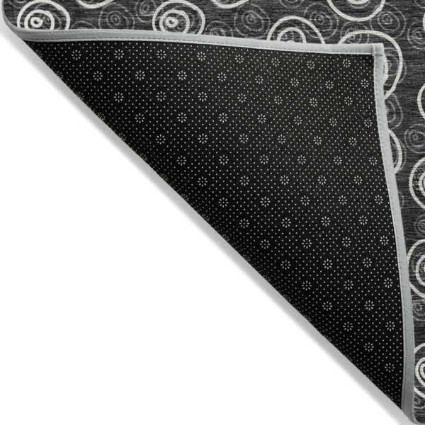 10' X 14' Black Gray And Ivory Geometric Washable Indoor Outdoor Area Rug