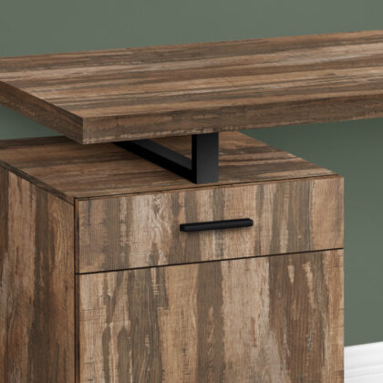 47" Brown and Black Wood and Metal Computer Desk