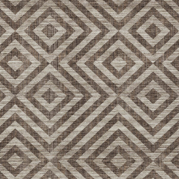 5' X 8' Brown Taupe And Beige Geometric Washable Indoor Outdoor Area Rug
