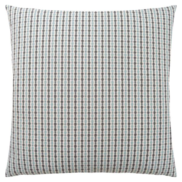 18" X 18" Blue and Gray Polyester Striped Zippered Pillow