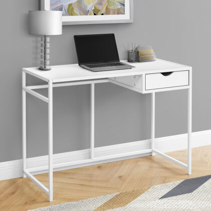 42" White Computer Desk