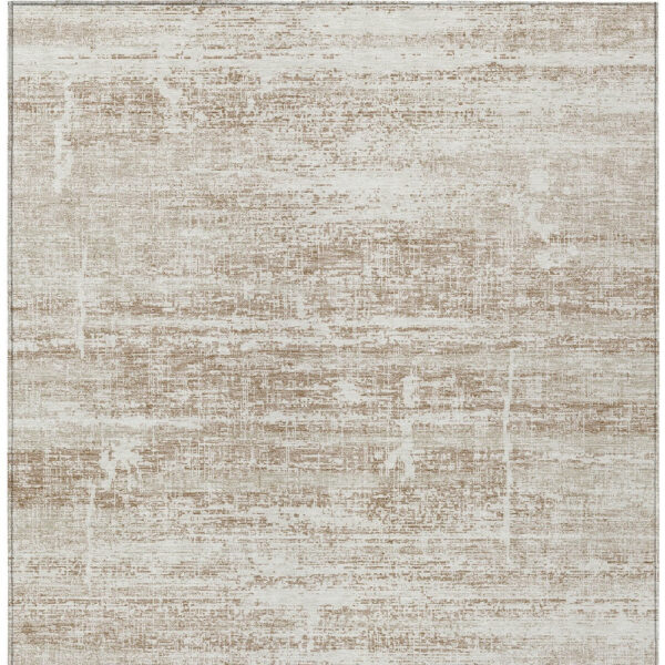10' X 14' Beige Taupe And Ivory Abstract Washable Indoor Outdoor Area Rug