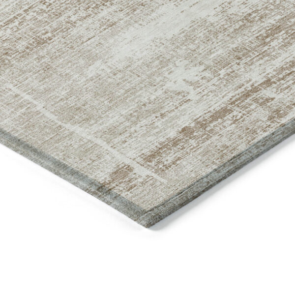 10' X 14' Beige Taupe And Ivory Abstract Washable Indoor Outdoor Area Rug