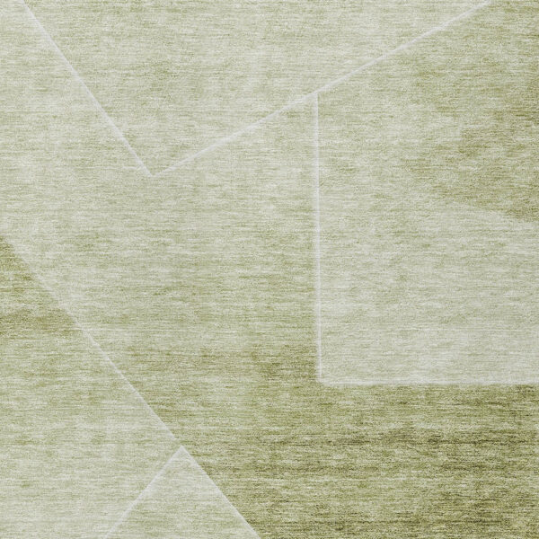 5' X 8' Sage And Artichoke Green Abstract Washable Indoor Outdoor Area Rug