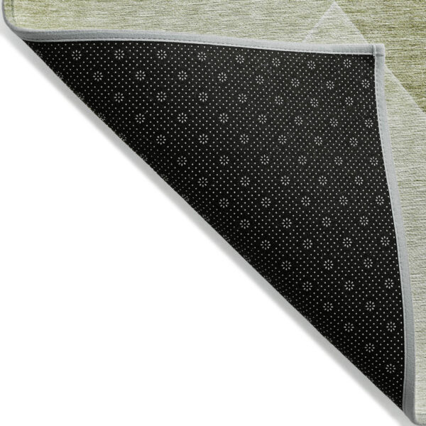 5' X 8' Sage And Artichoke Green Abstract Washable Indoor Outdoor Area Rug