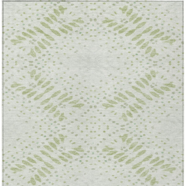 10' X 14' Artichoke Green And Fern Green Floral Washable Indoor Outdoor Area Rug
