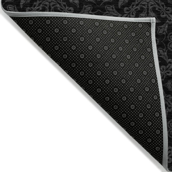8' X 10' Gray And Charcoal Medallion Washable Indoor Outdoor Area Rug