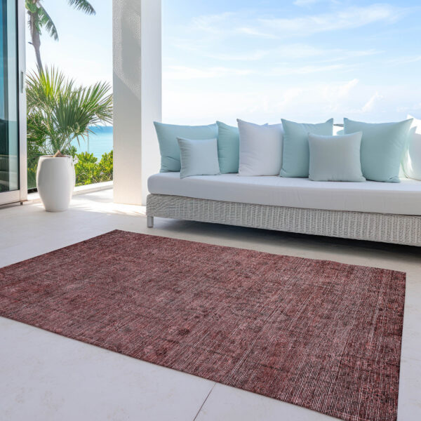8' X 10' Orange And Copper Southwestern Washable Indoor Outdoor Area Rug