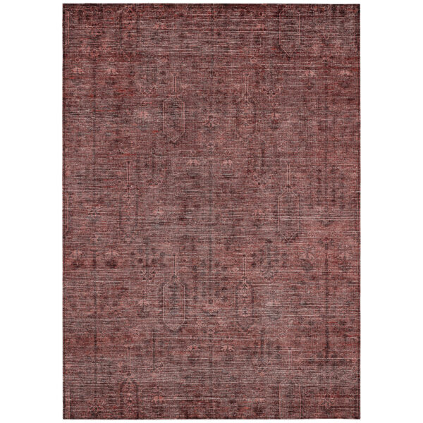 8' X 10' Orange And Copper Southwestern Washable Indoor Outdoor Area Rug