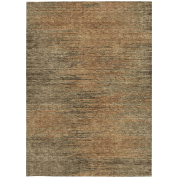 8' X 10' Terra Cotta Brown And Copper Abstract Washable Indoor Outdoor Area Rug