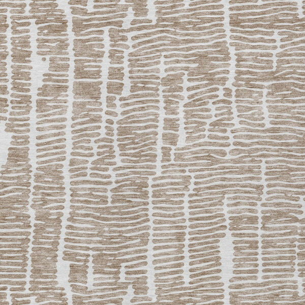 10' X 14' Brown And Ivory Abstract Washable Indoor Outdoor Area Rug