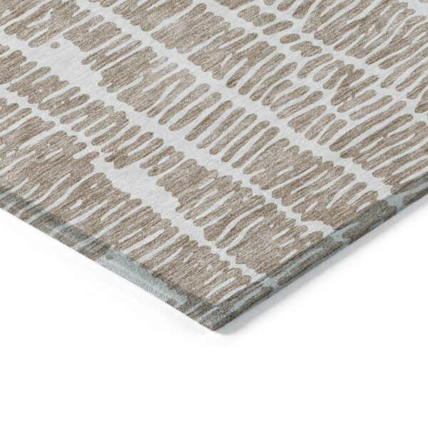 10' X 14' Brown And Ivory Abstract Washable Indoor Outdoor Area Rug