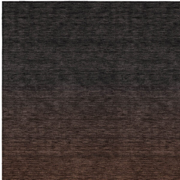 9' X 12' Orange And Charcoal Abstract Washable Indoor Outdoor Area Rug
