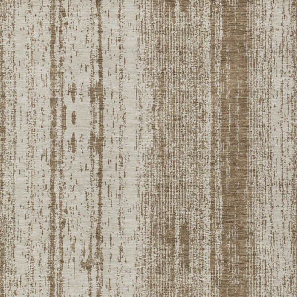 3' X 5' Brown And Ivory Striped Washable Indoor Outdoor Area Rug