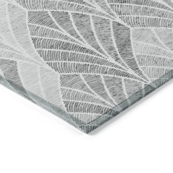 10' X 14' Gray Charcoal And Ivory Geometric Washable Indoor Outdoor Area Rug