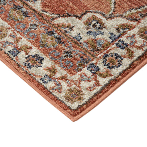 6' x 9' Orange Floral Power Loom Area Rug