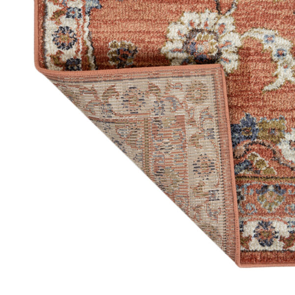 6' x 9' Orange Floral Power Loom Area Rug