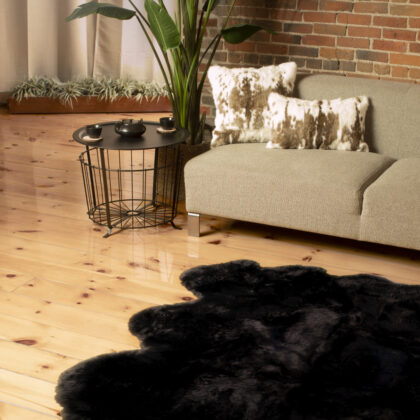 5' X 6' Chocolate Wool Sheepskin Handmade Area Rug