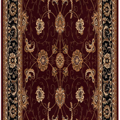 3’ x 13’ Red and Black Ornamental Runner Rug