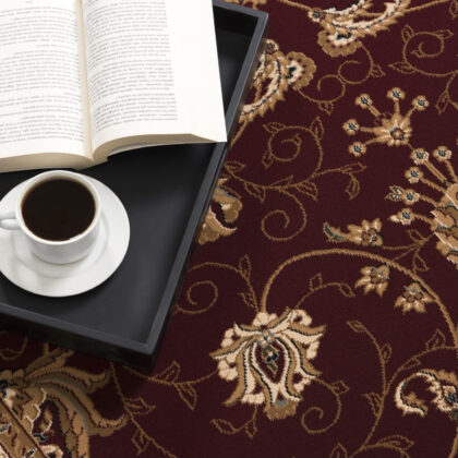 3’ x 13’ Red and Black Ornamental Runner Rug