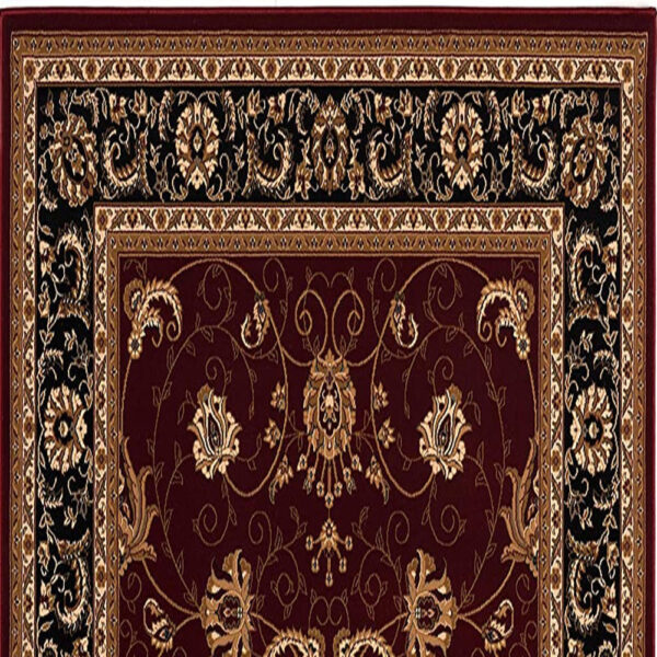 3’ x 13’ Red and Black Ornamental Runner Rug
