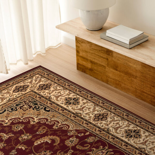 8’ x 11’ Red Floral Medallion Area Rug