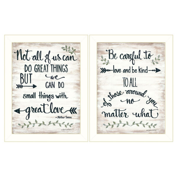 Set Of Two Great Love 2 White Framed Print Wall Art