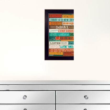 A New Day 1 Black Framed Print Wall Art