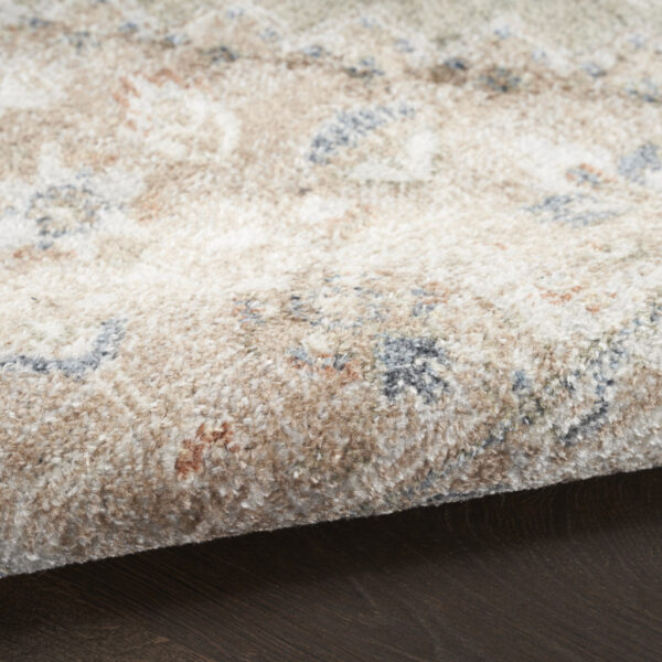 4' X 6' Sage Oriental Power Loom Distressed Washable Area Rug