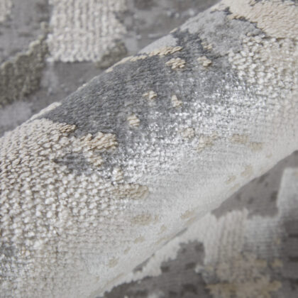 12' X 18' Silver Gray And White Abstract Area Rug