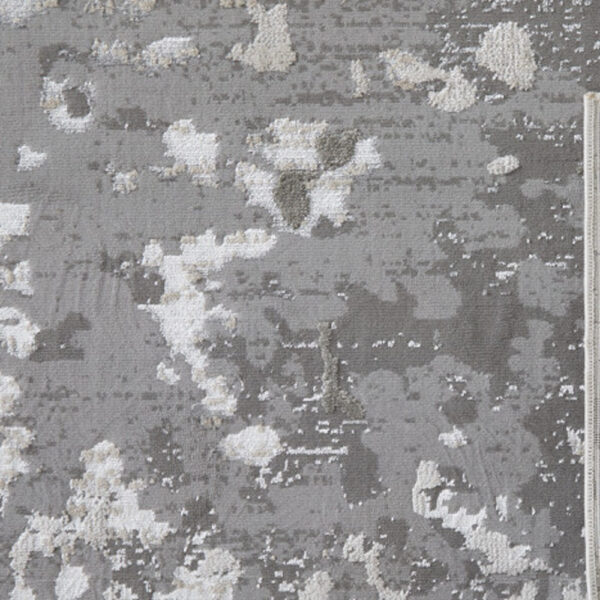 12' X 18' Silver Gray And White Abstract Area Rug