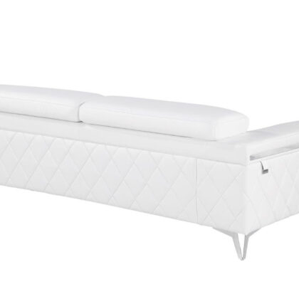 White Top Grain Leather Five Person Seating Set