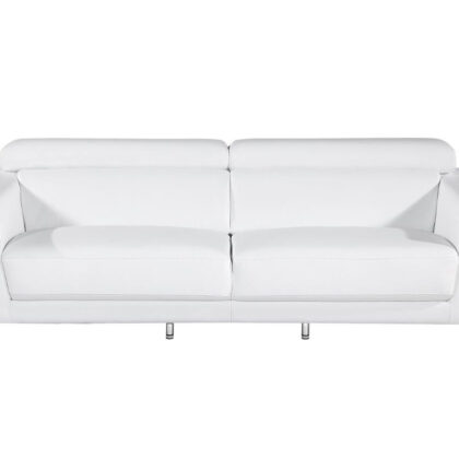 White Top Grain Leather Five Person Seating Set
