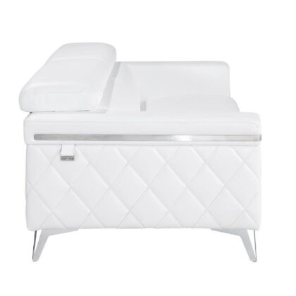 White Top Grain Leather Five Person Seating Set
