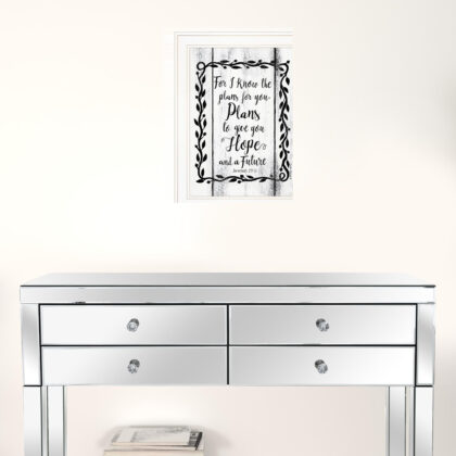Plans To Give You Hope 1 White Framed Print Wall Art