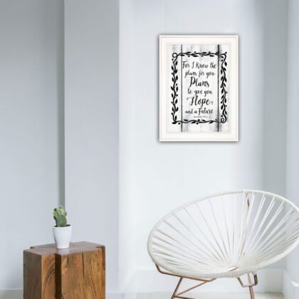 Plans To Give You Hope 1 White Framed Print Wall Art