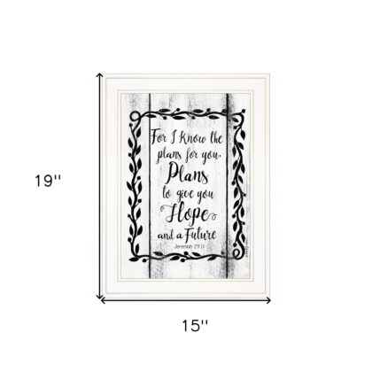 Plans To Give You Hope 1 White Framed Print Wall Art