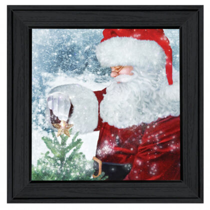 Santas Tree Star 2 Black Framed Print Wall Art